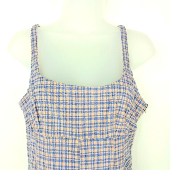 BDG URBAN OUTFITTERS Blue and Dusty Pink Plaid Mini Dress Size Medium - Picture 4 of 11